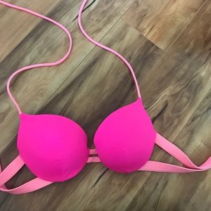 Two-Tone Pink Push Up Swim Top (PINK)